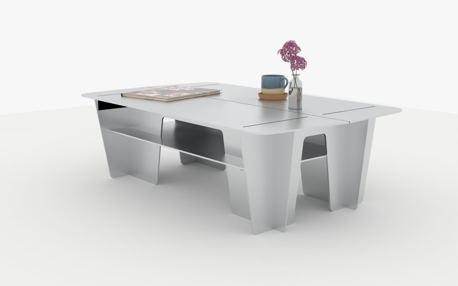 Styled in a living room with TV console